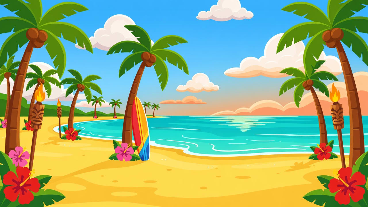 Hawaiian Tropical Beach Background