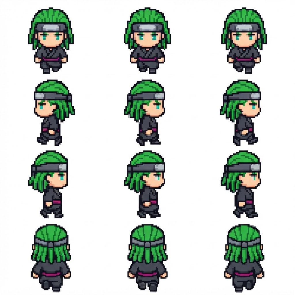 Image: RETRO PIXEL ART character walking sprite sheet for