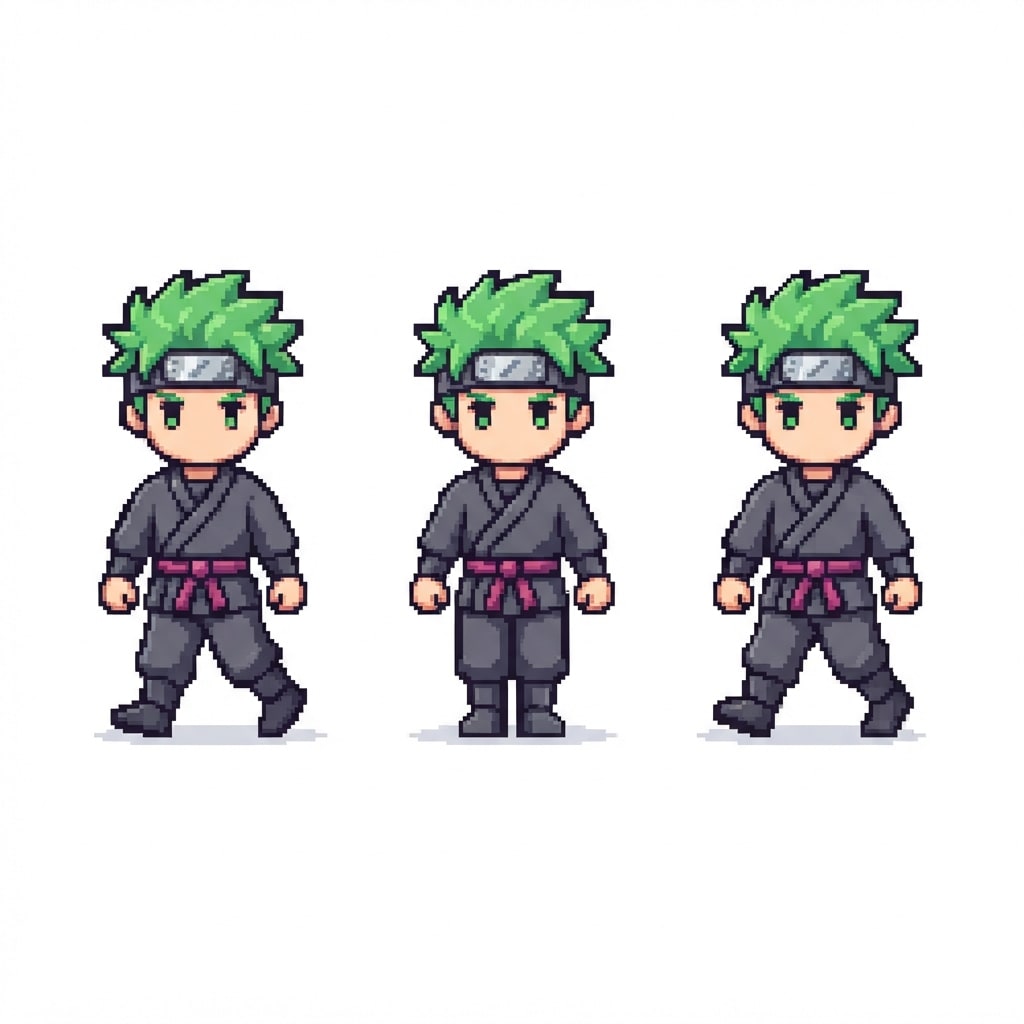 Image: Retro pixel-art walk cycle. Using THIS character a