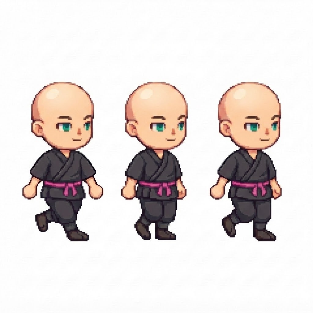 Image: BODY: a chibi boy with a VERY LARGE round head, to