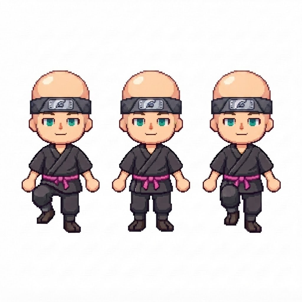 Image: BODY: a chibi boy with a VERY LARGE round head, to