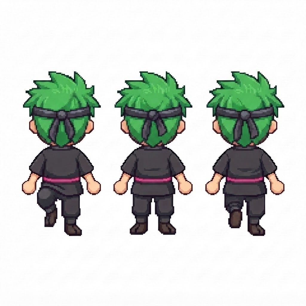 Image: BODY: a chibi BOY ninja with a VERY LARGE round he