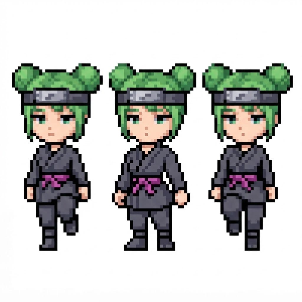 Image: BODY: a chibi ninja GIRL - clearly feminine: NARRO
