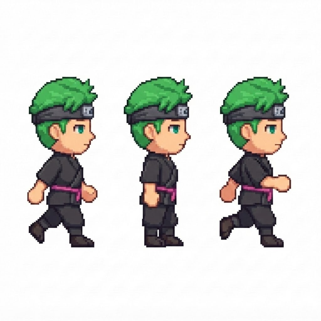 Image: BODY: a chibi BOY ninja with a VERY LARGE round he