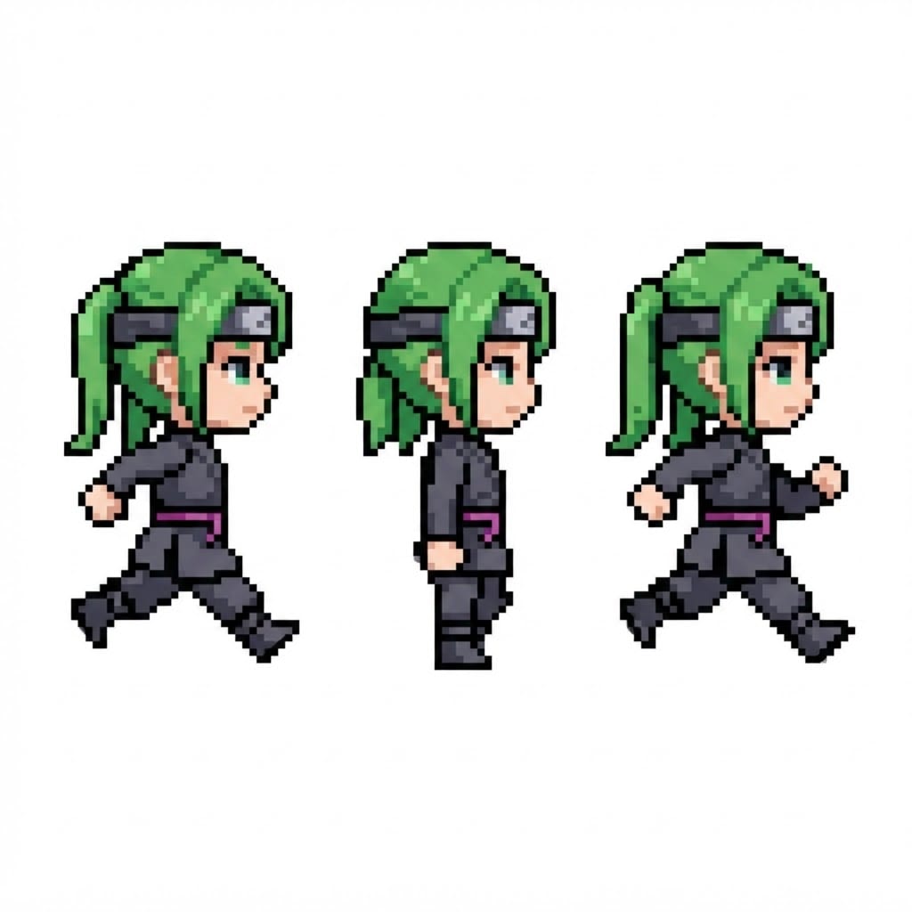 Image: BODY: a chibi ninja GIRL - clearly feminine: NARRO
