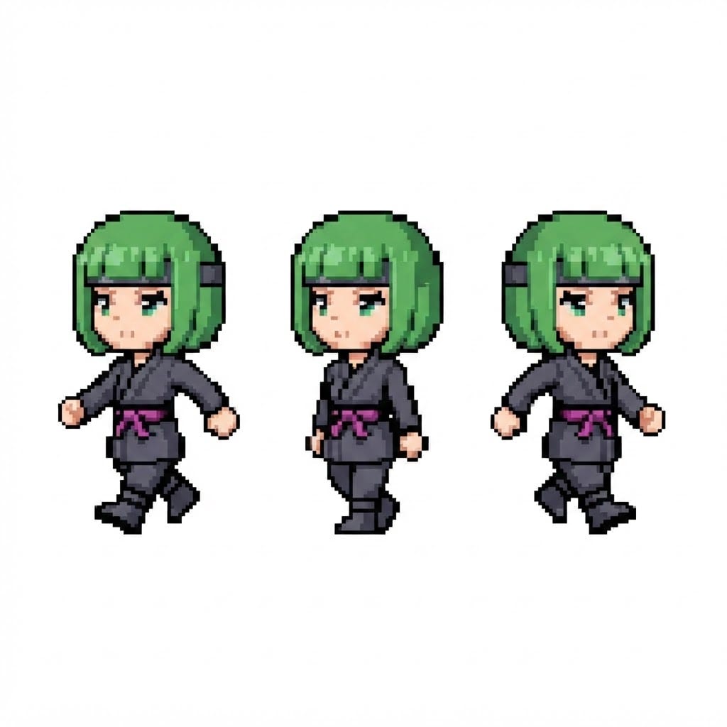 Image: BODY: a chibi ninja GIRL - clearly feminine: NARRO