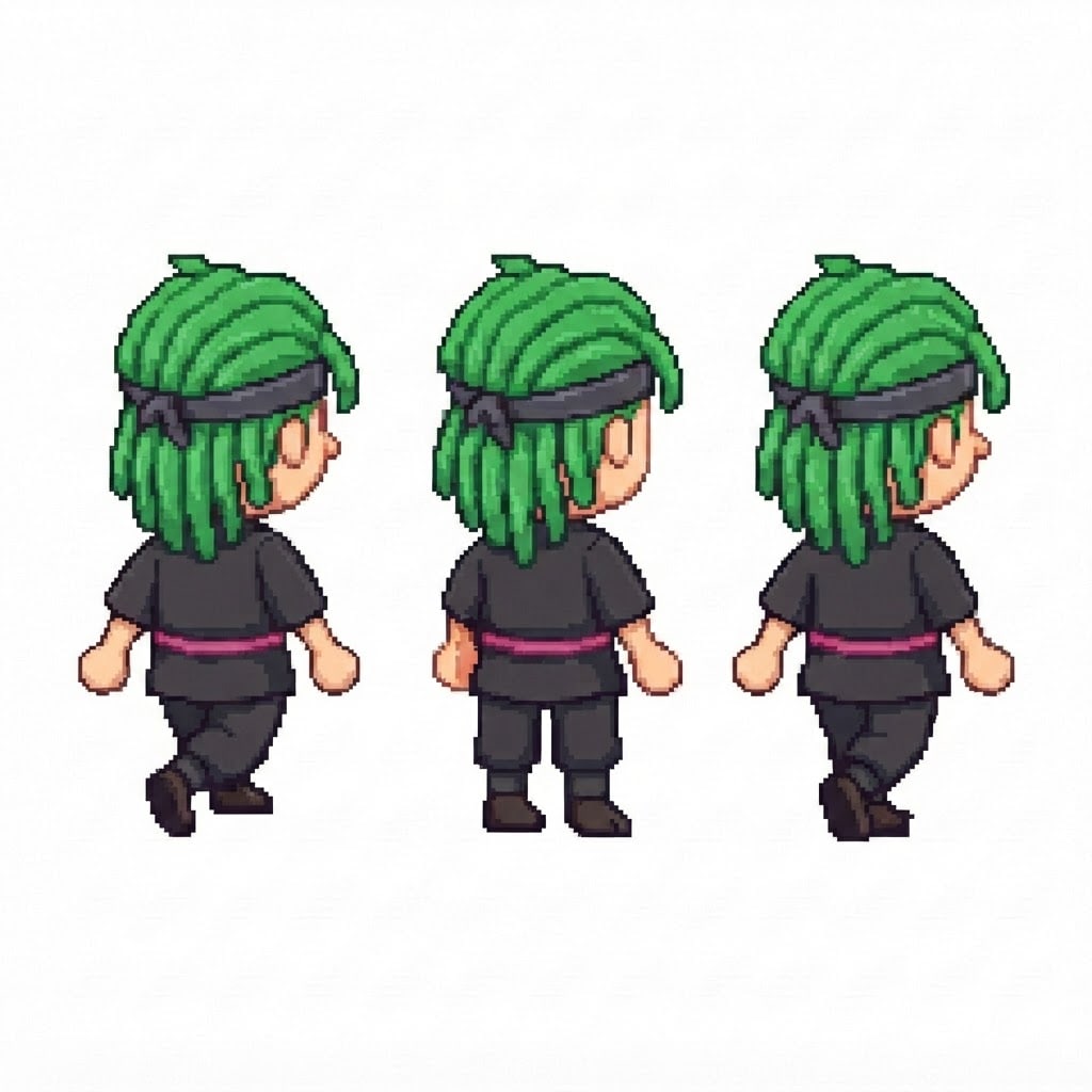 Image: BODY: a chibi BOY ninja with a VERY LARGE round he