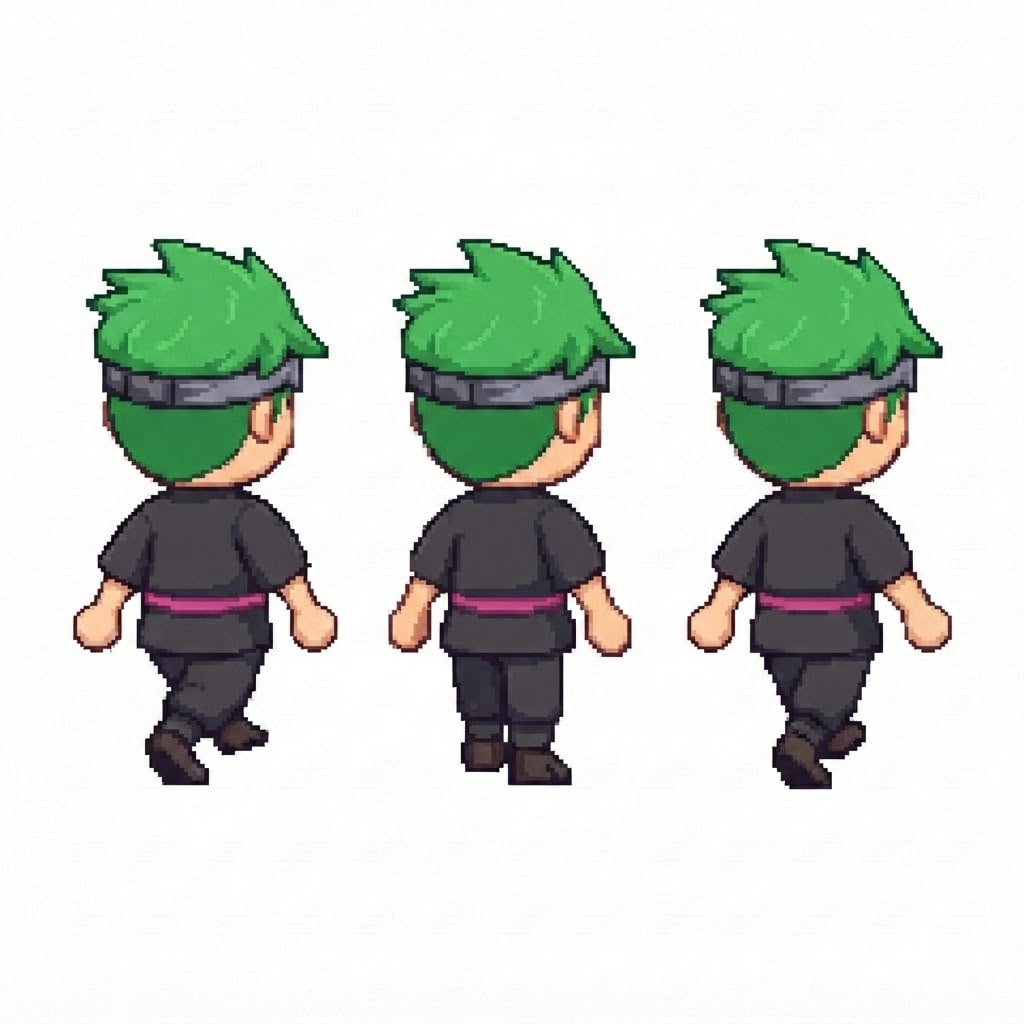 Image: BODY: a chibi BOY ninja with a VERY LARGE round he