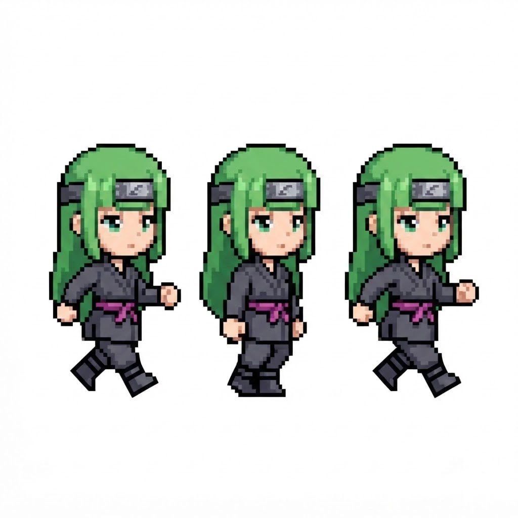 Image: BODY: a chibi ninja GIRL - clearly feminine: NARRO