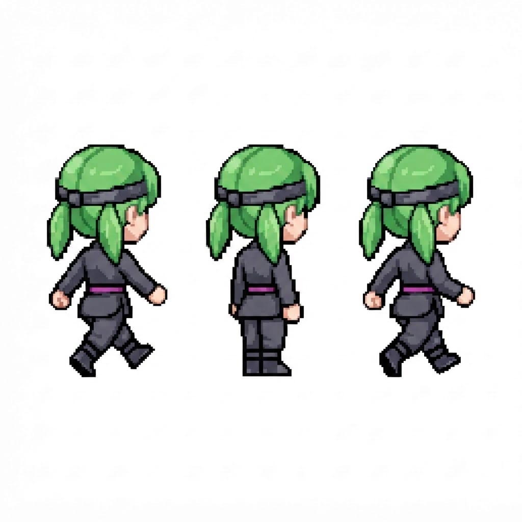 Image: BODY: a chibi ninja GIRL - clearly feminine: NARRO