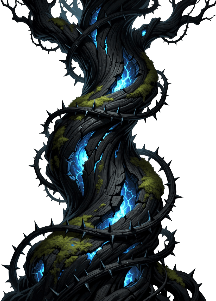 Foreground Vine - Bioluminescent Gnarled Trunk