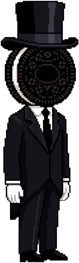 Oreo Character Pixel Art - Suit Top Hat Idle