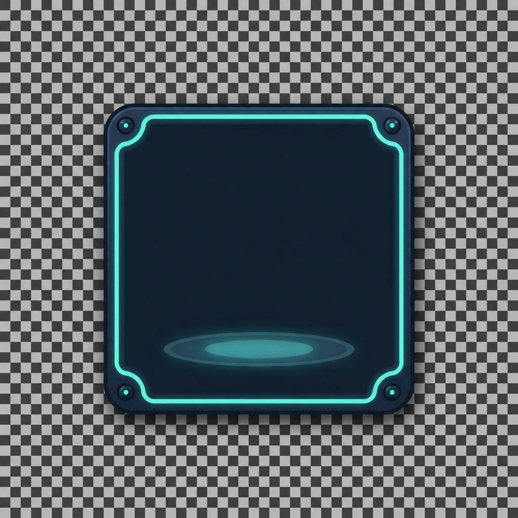 Image: Empty creature slot frame for a fantasy arcane-tec