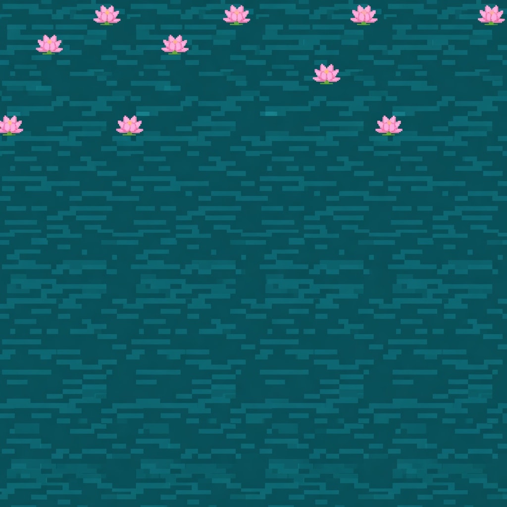 Water Lotus Tile - Pixel Art
