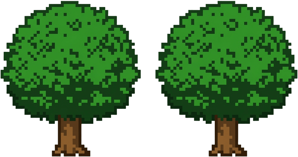 Green Trees Pair - Pixel Art
