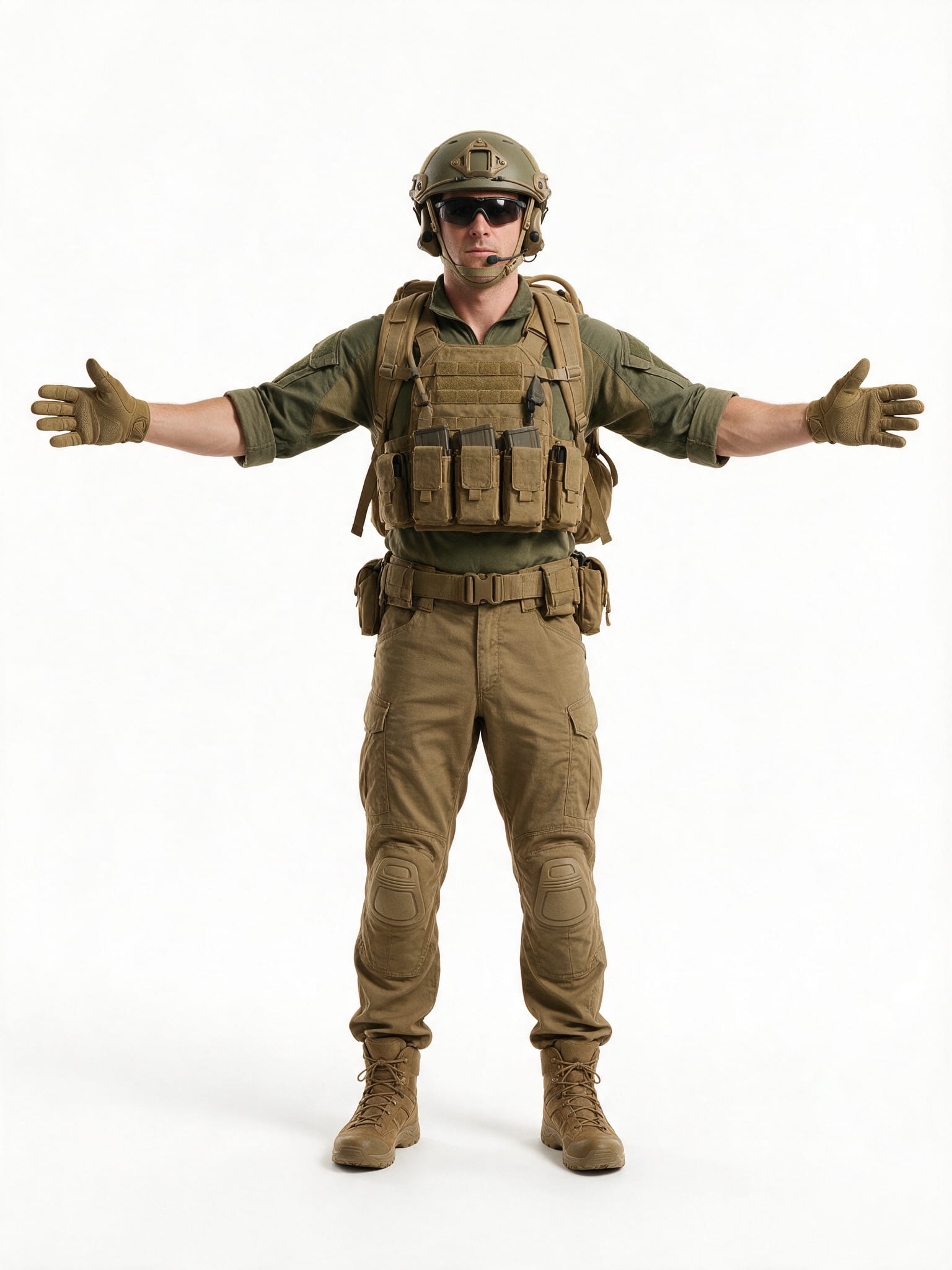 Military Soldier T-Pose Reference