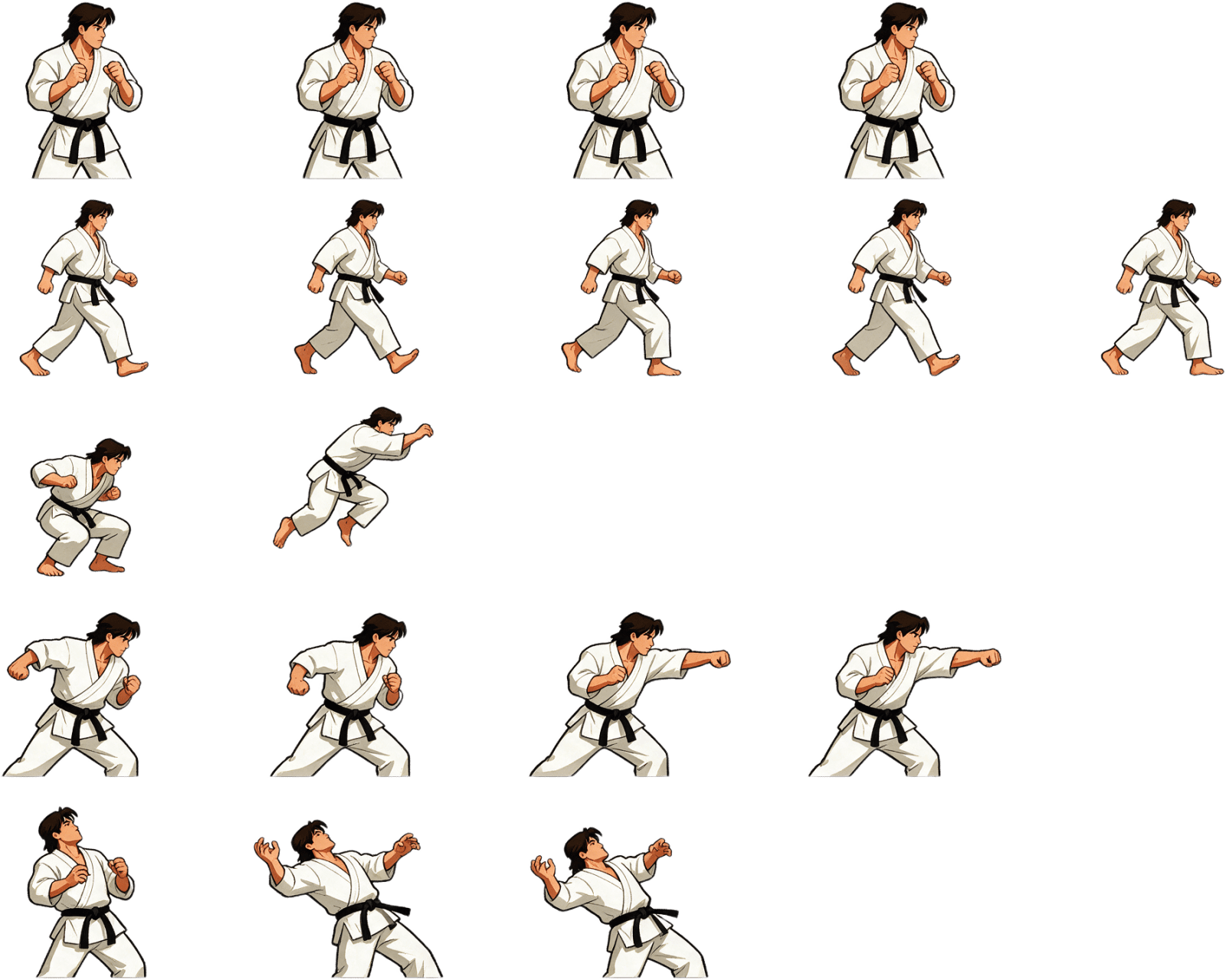 P1 Male Fighter Grid Sheet