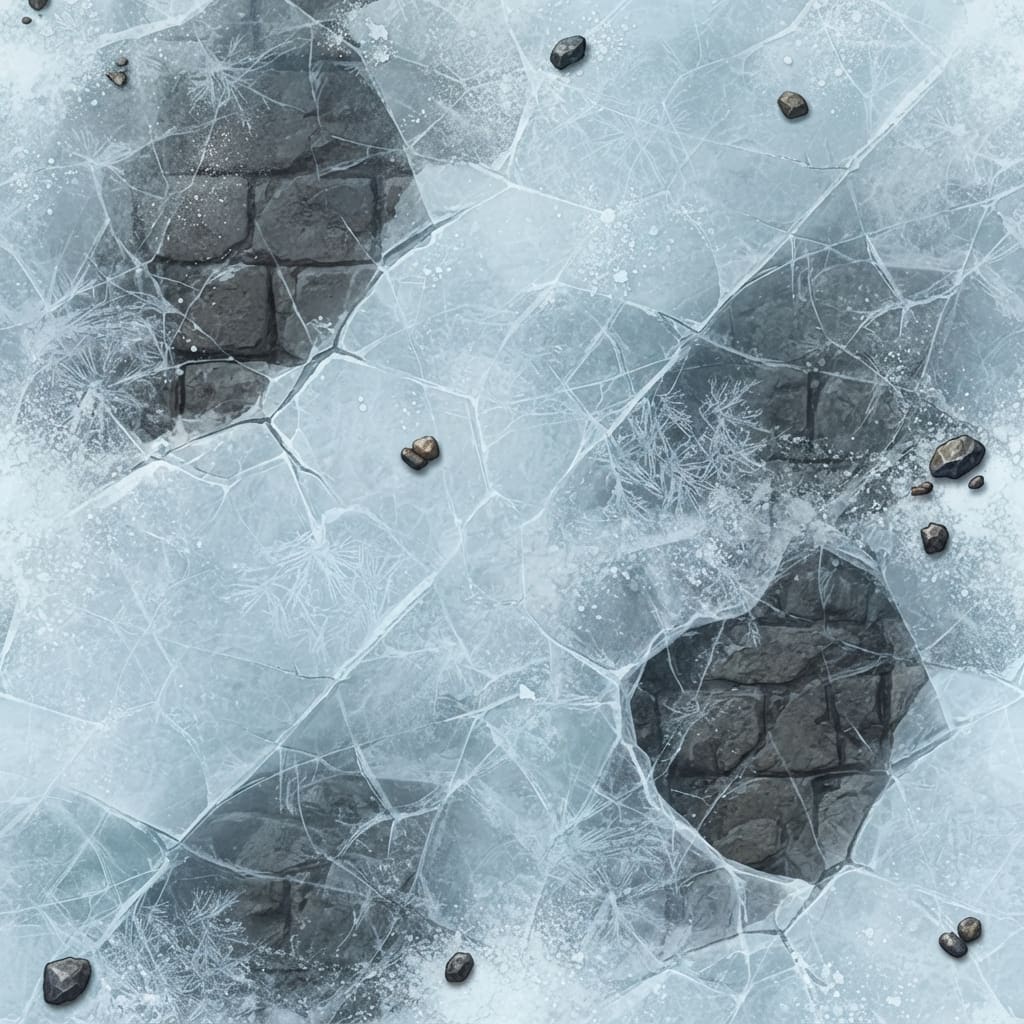 Image: Seamless tileable game texture of a frozen dungeon