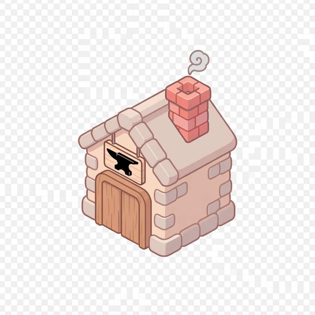 Cute Isometric Blacksmith Forge