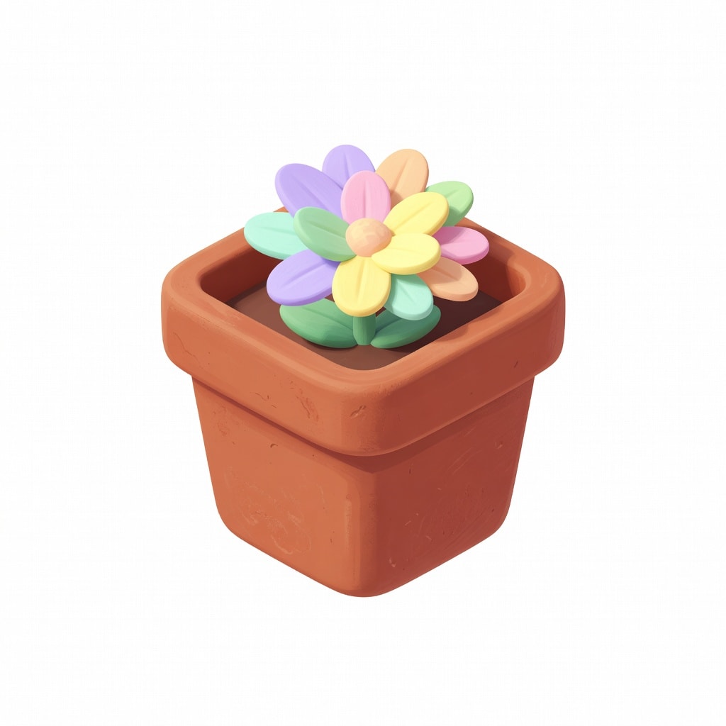 Cute Pastel Flower Pot