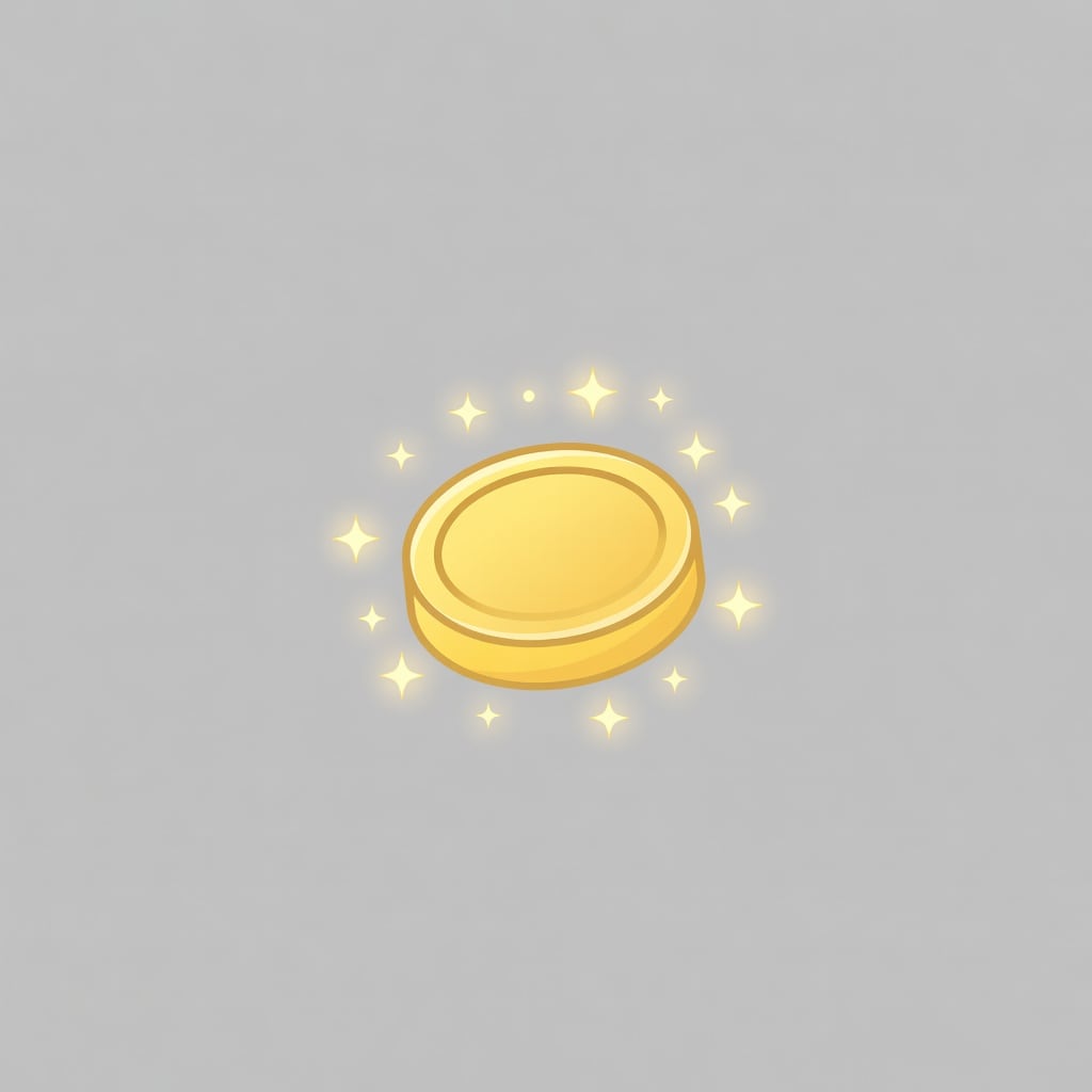 Cute Gold Coin Sparkle