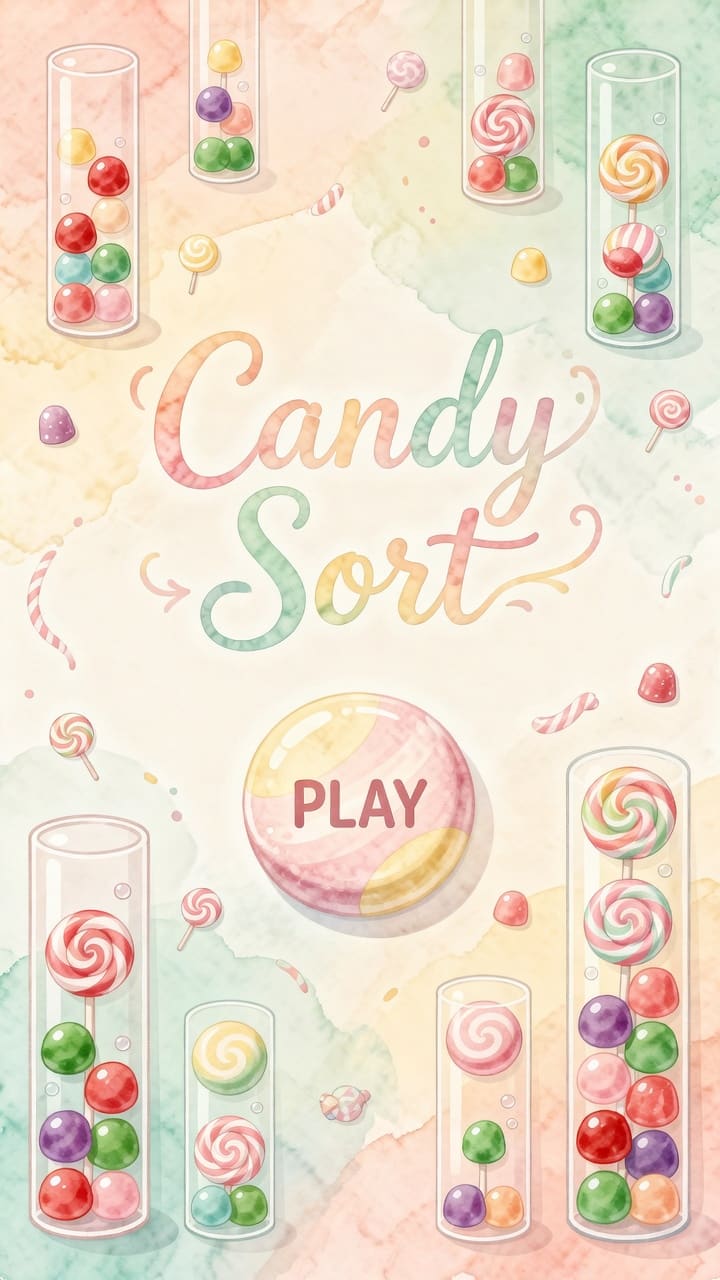 Candy Sort - Watercolor Main Menu