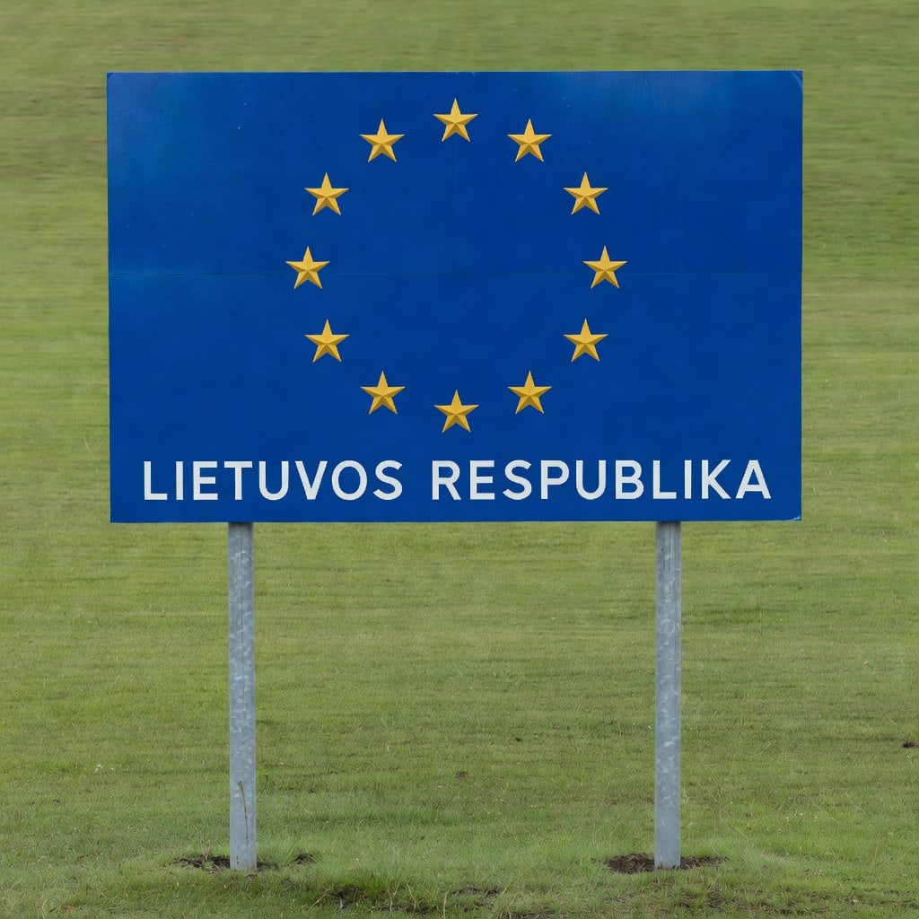 Lithuanian EU Entry Sign