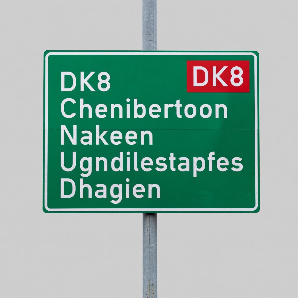 Polish DK8 Direction Sign