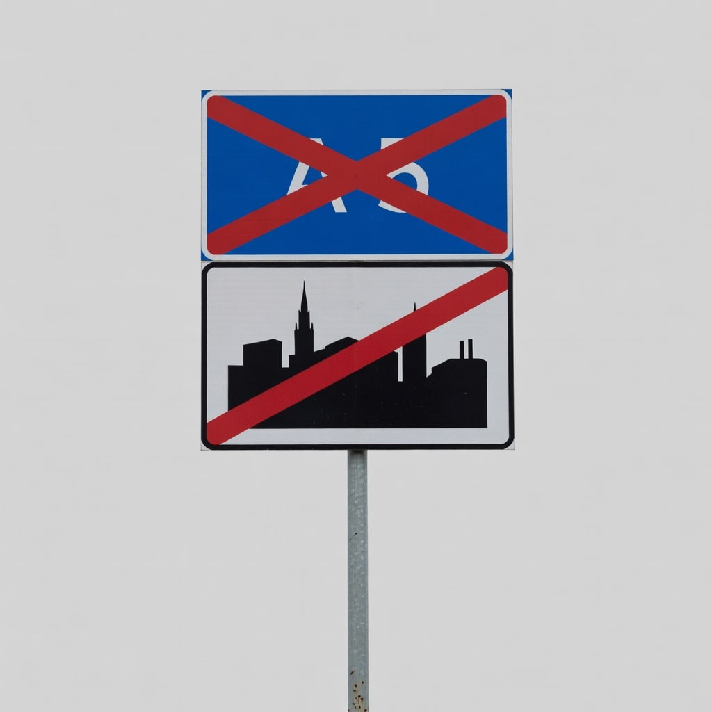 Lithuanian City Exit Sign (A5)