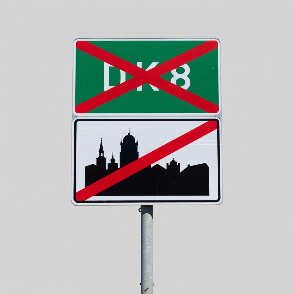 Polish City Exit Sign (DK8)