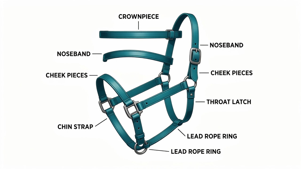Horse Halter Pieces Diagram