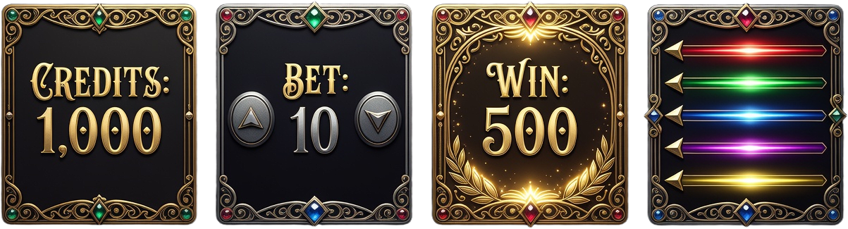 Illustrated Casino HUD Elements (1 / 2)
