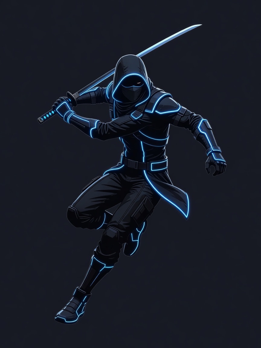 Neon Ninja Assassin - Character Concept (1 / 2)