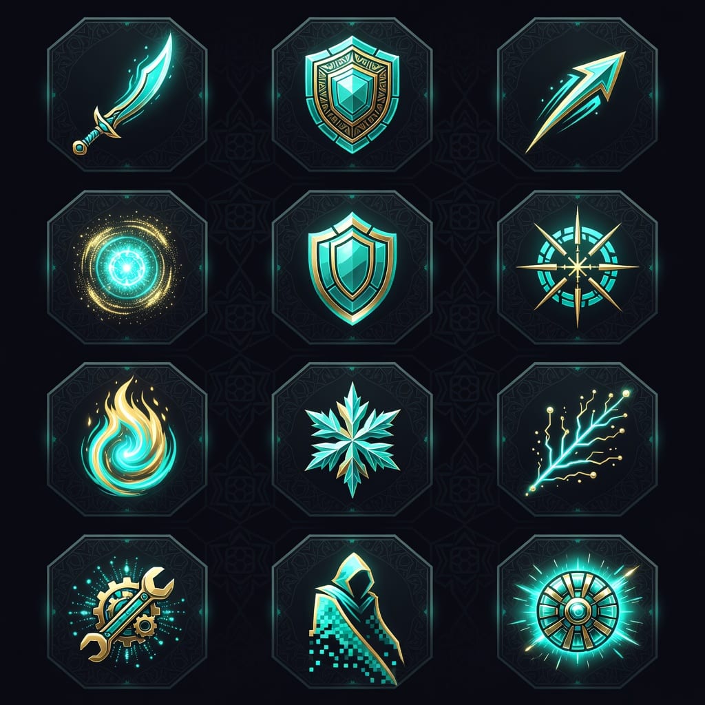 Upgrade and Tactic Icons Set