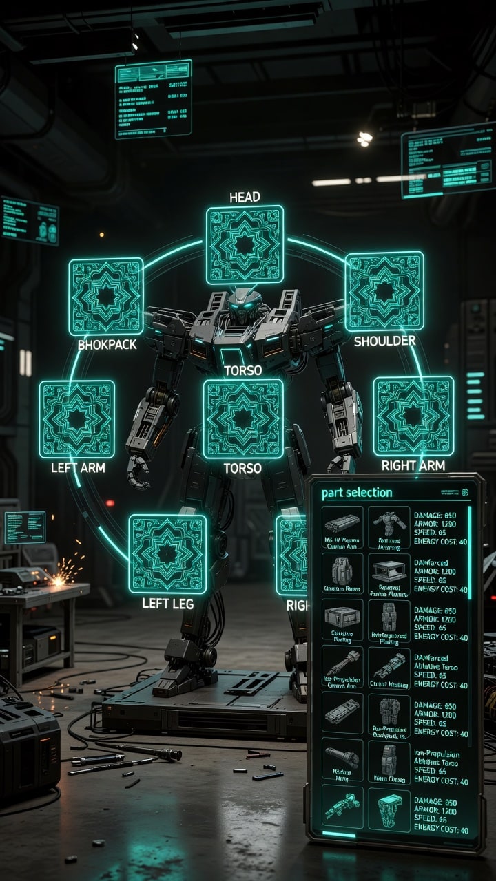 UI Screen - Robot Parts Equip
