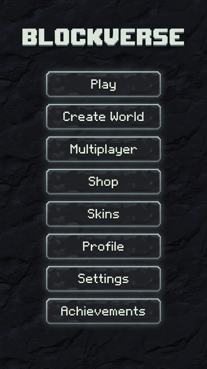 Blockverse Main Menu UI