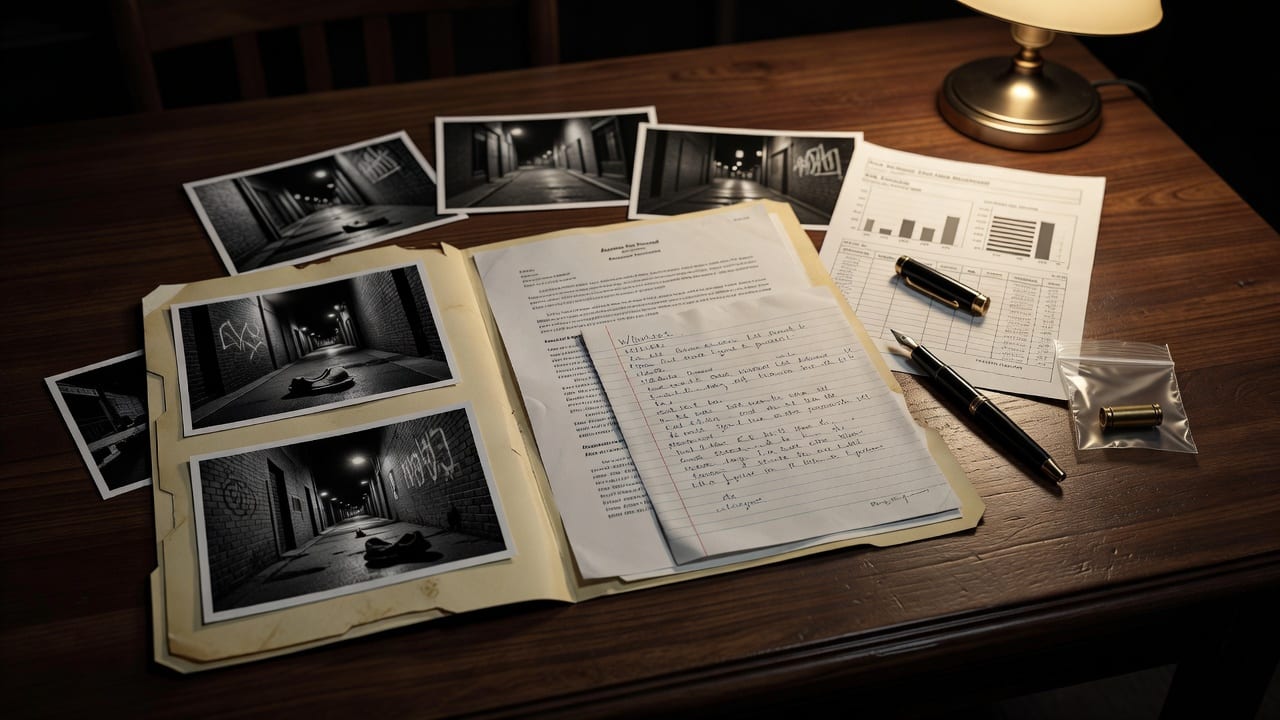 VERDICT - Case File & Evidence Spread
