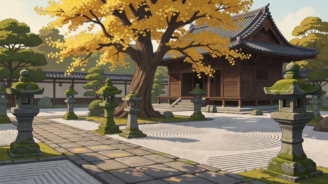 Temple Courtyard Background (1 / 2)