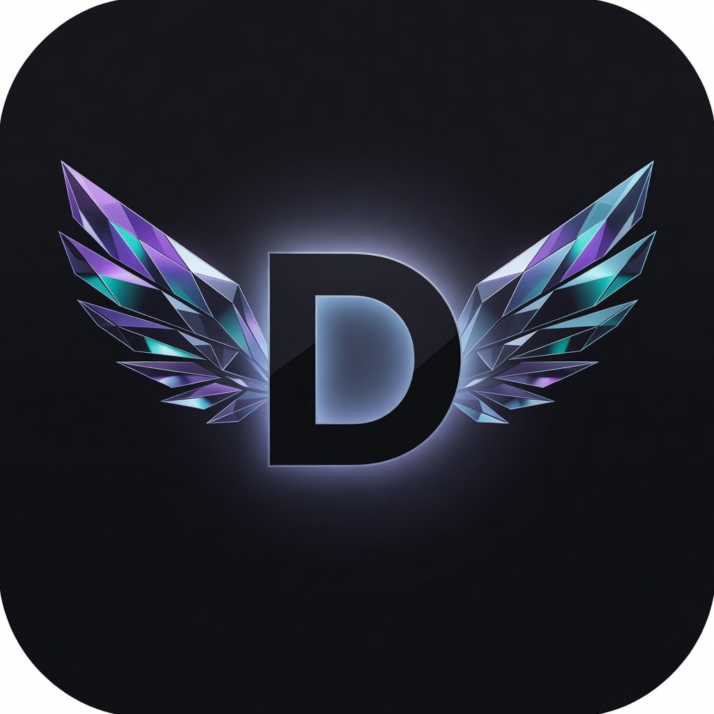 DipDrop Logo - D with Crystal Wings (1 / 4)