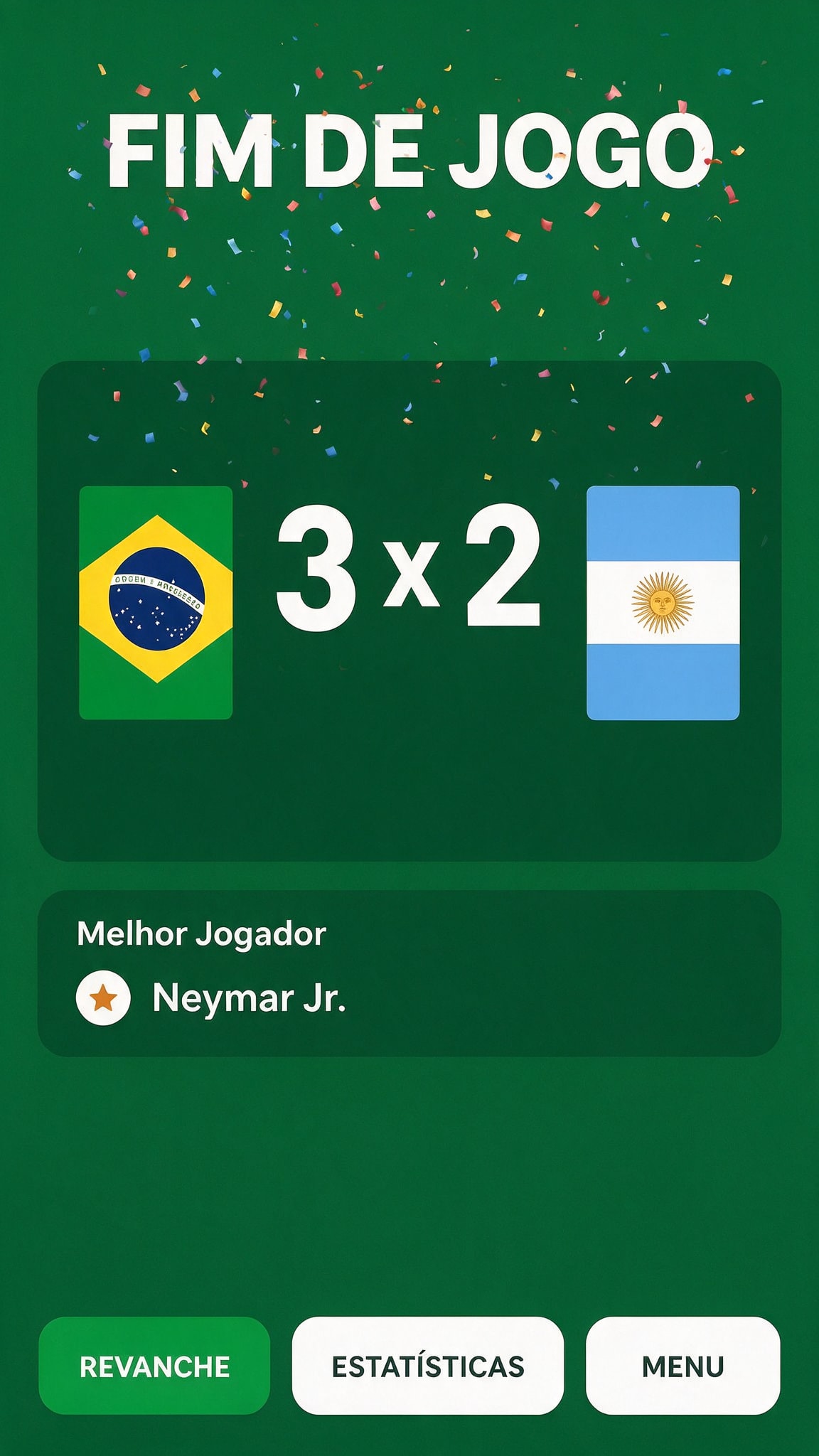Match Result Screen UI