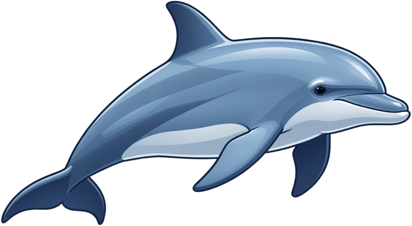 Dolphin Sprite - Realistic Side View