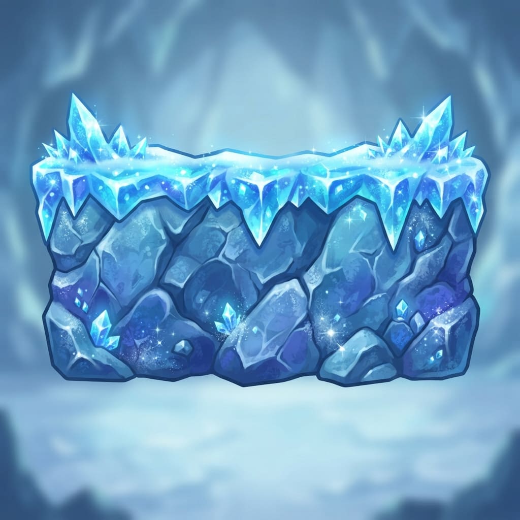 Image: seamless 2D platformer ice stone ground tile frost