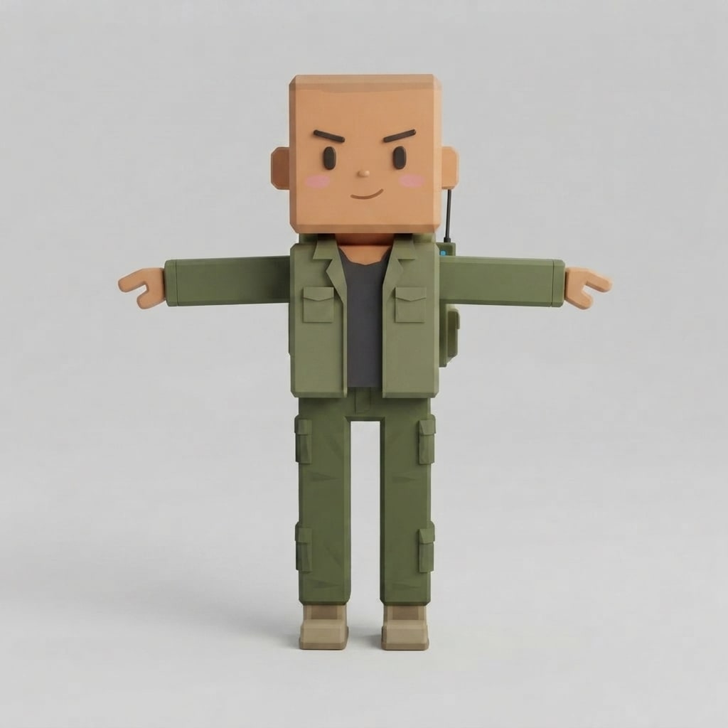 Brick-Force soldier character (unrigged)