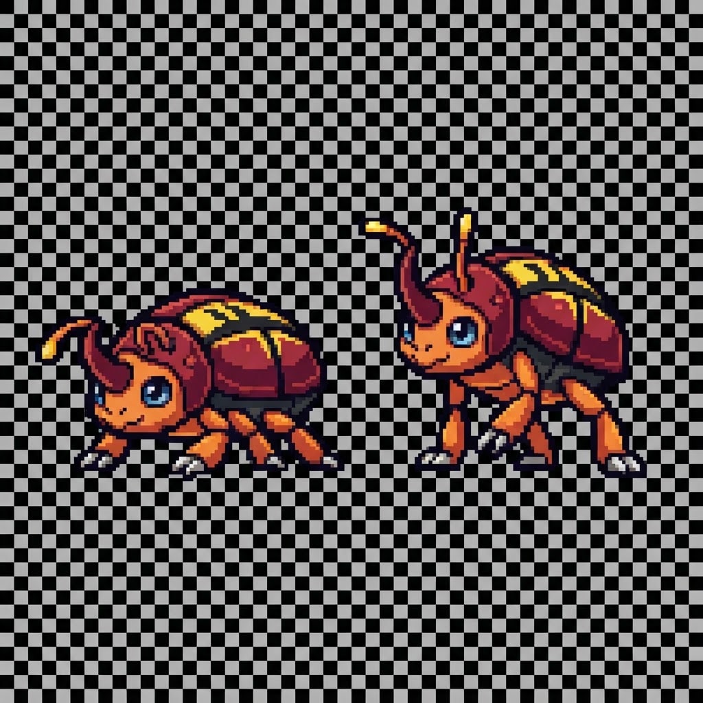 Image: Horizontal 2-frame idle bob sprite sheet for a cut