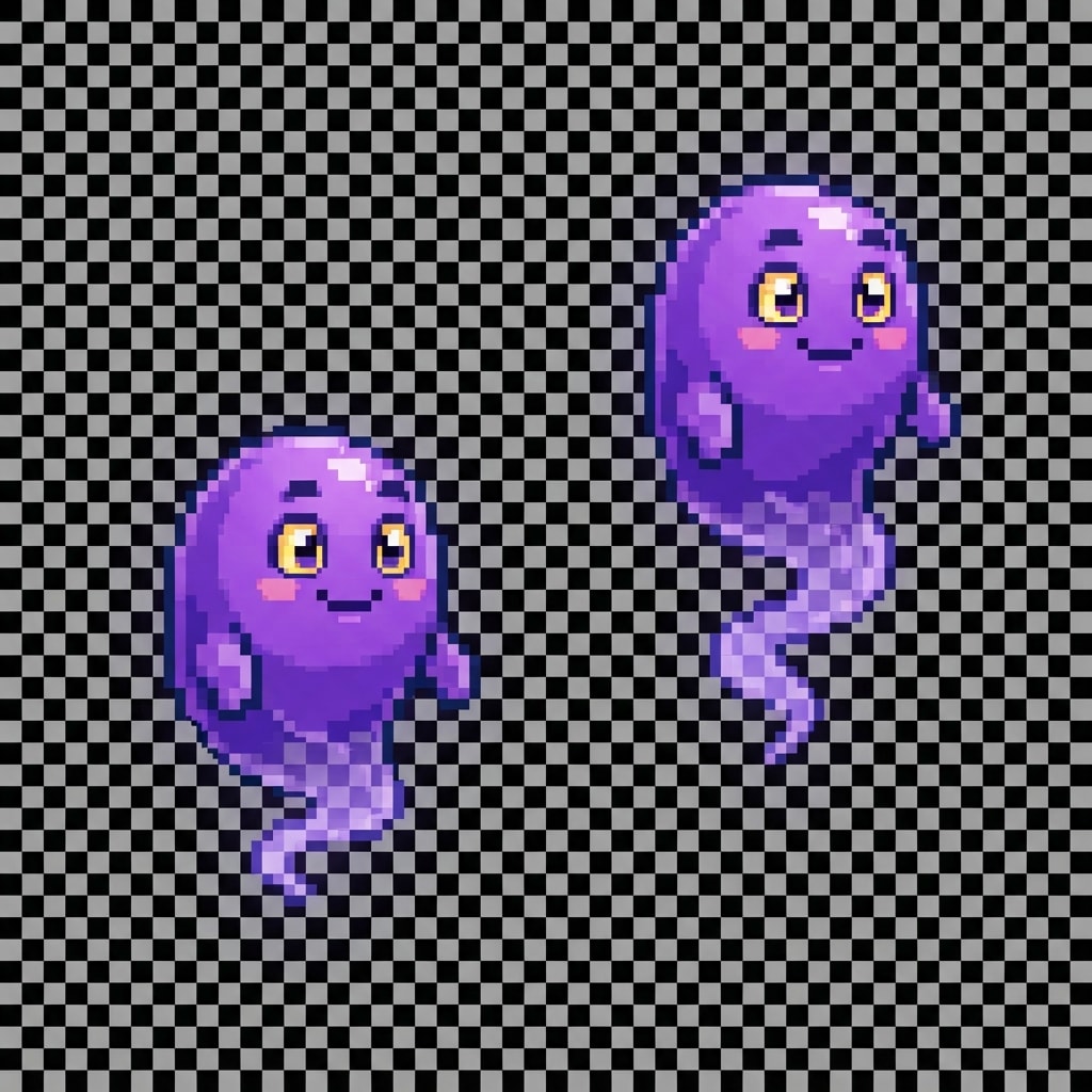 Image: Horizontal 2-frame idle bob sprite sheet for a cut