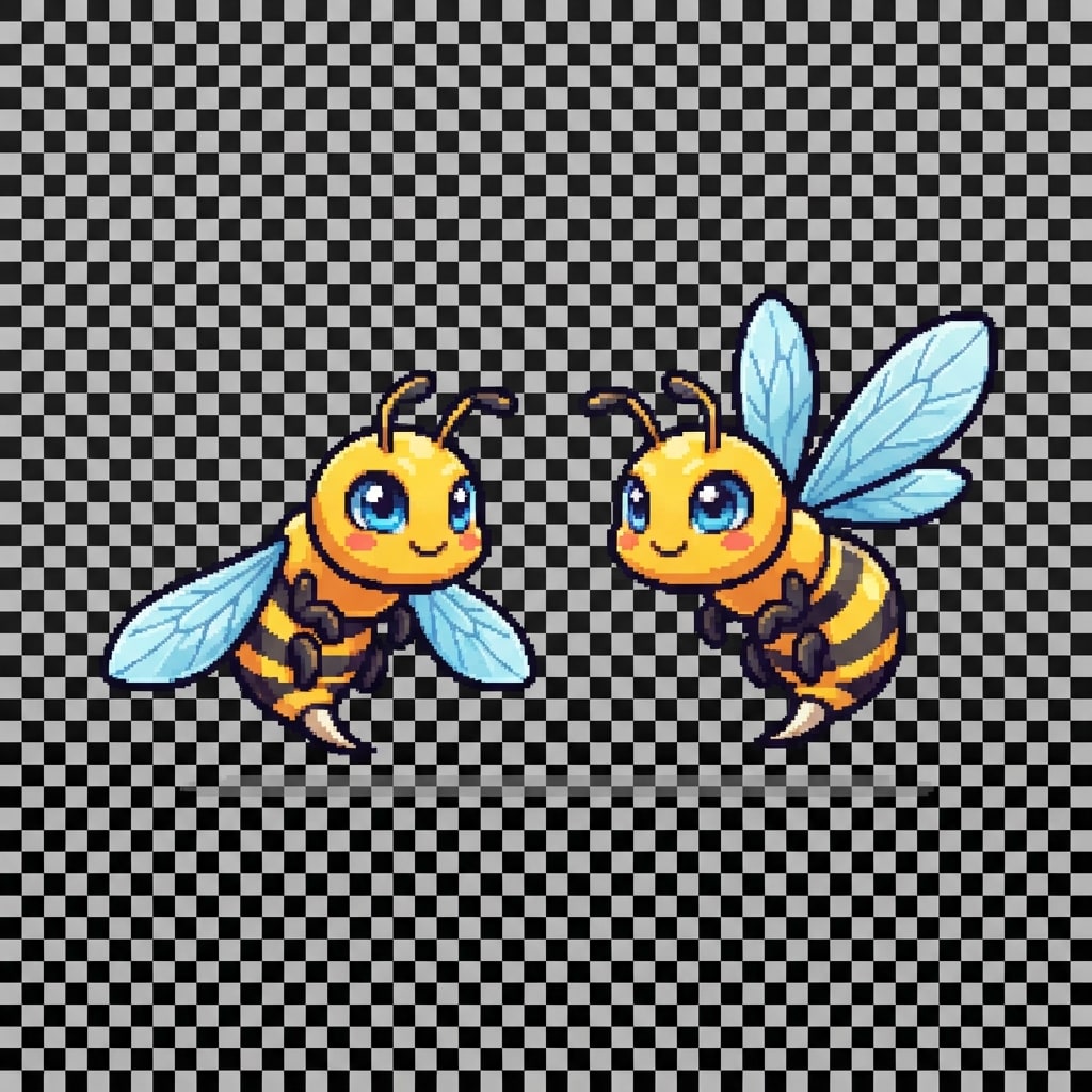 Image: Horizontal 2-frame idle bob sprite sheet for a cut