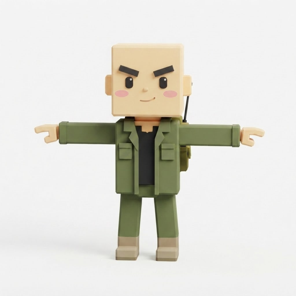 Brick-Force soldier character v2 (unrigged)