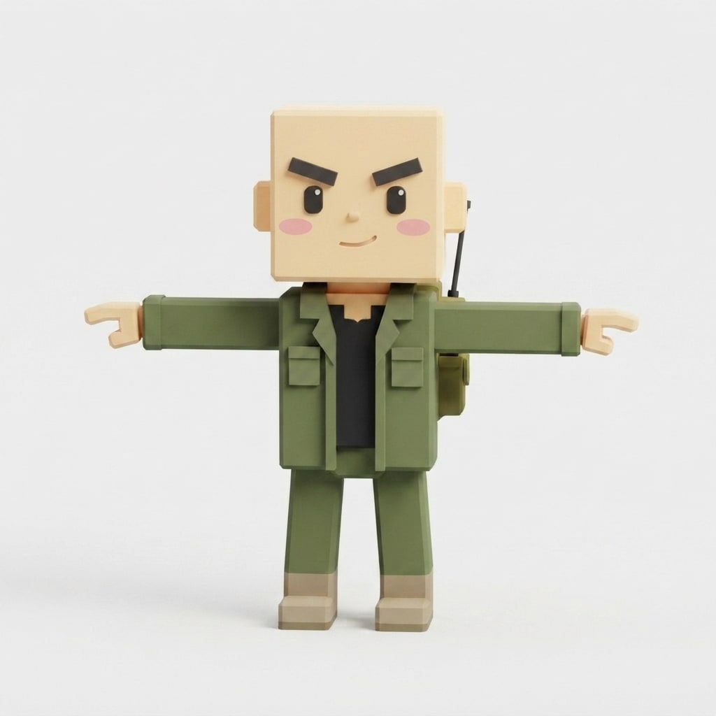 Brick-Force soldier character (unrigged v2)