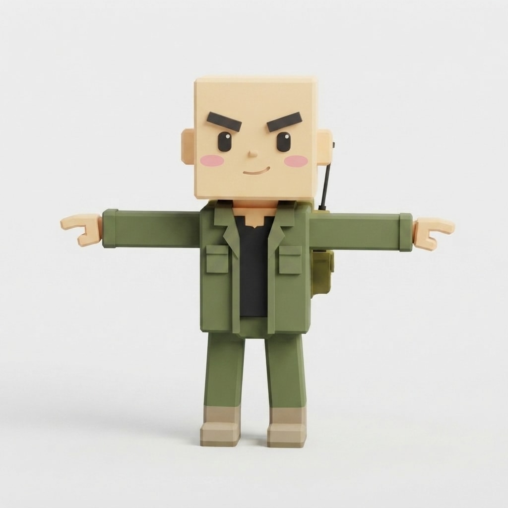 Brick-Force soldier character (rigged)