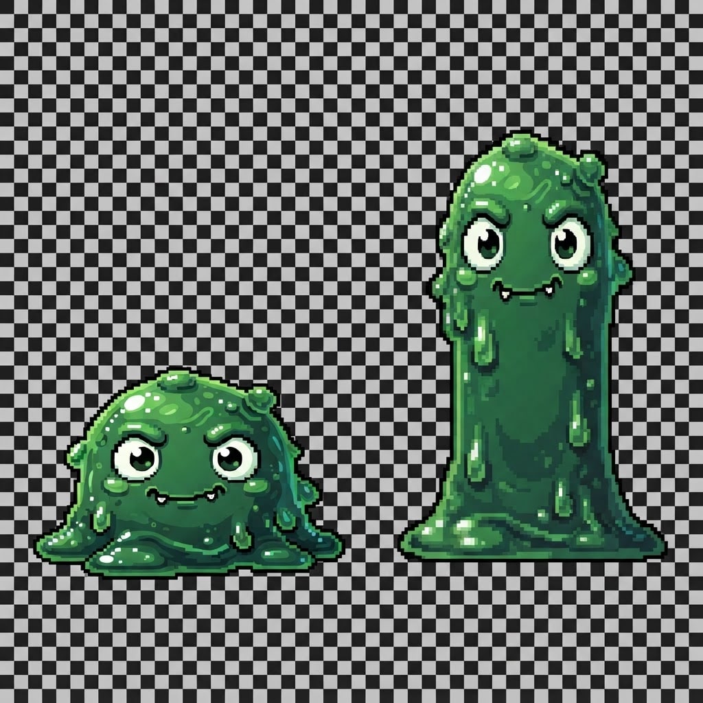 Image: Edit into a HORIZONTAL 2-frame idle bob sprite she